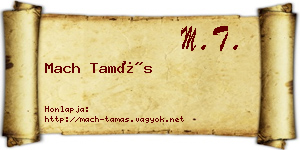 Mach Tamás névjegykártya